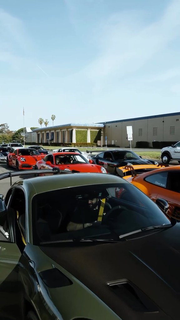 Luxury sports cars in a Nu Rally event.