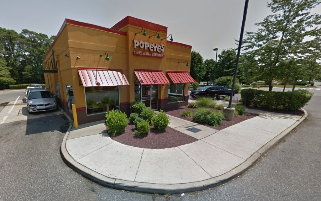 Popeyes Louisiana Kitchen restaurant exterior.