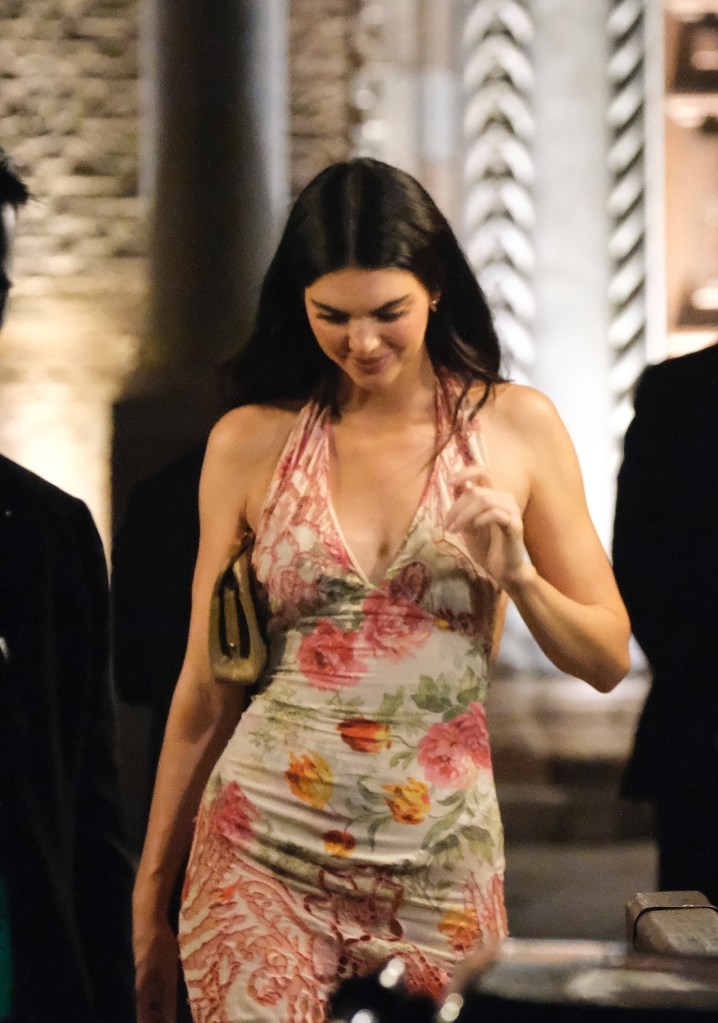 Kendall Jenner leave Jeff Bezos and Lauren Sanchez's pre-wedding party during crazy thunderstorm