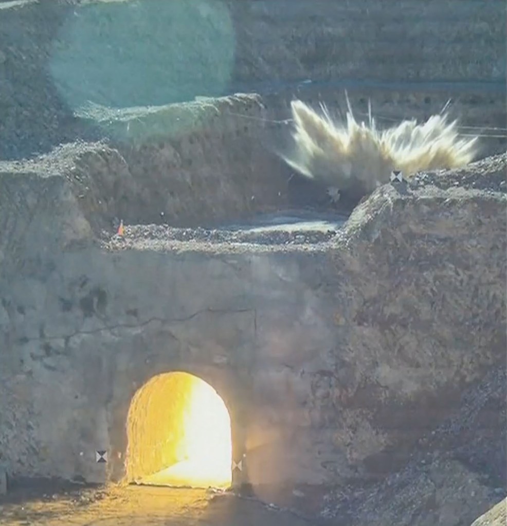 The Pentagon released jaw-dropping footage showcasing how the 30,000-pound heavy-duty bunker buster bombs that were used against Iran successfully demolish fortified targets deep underground.