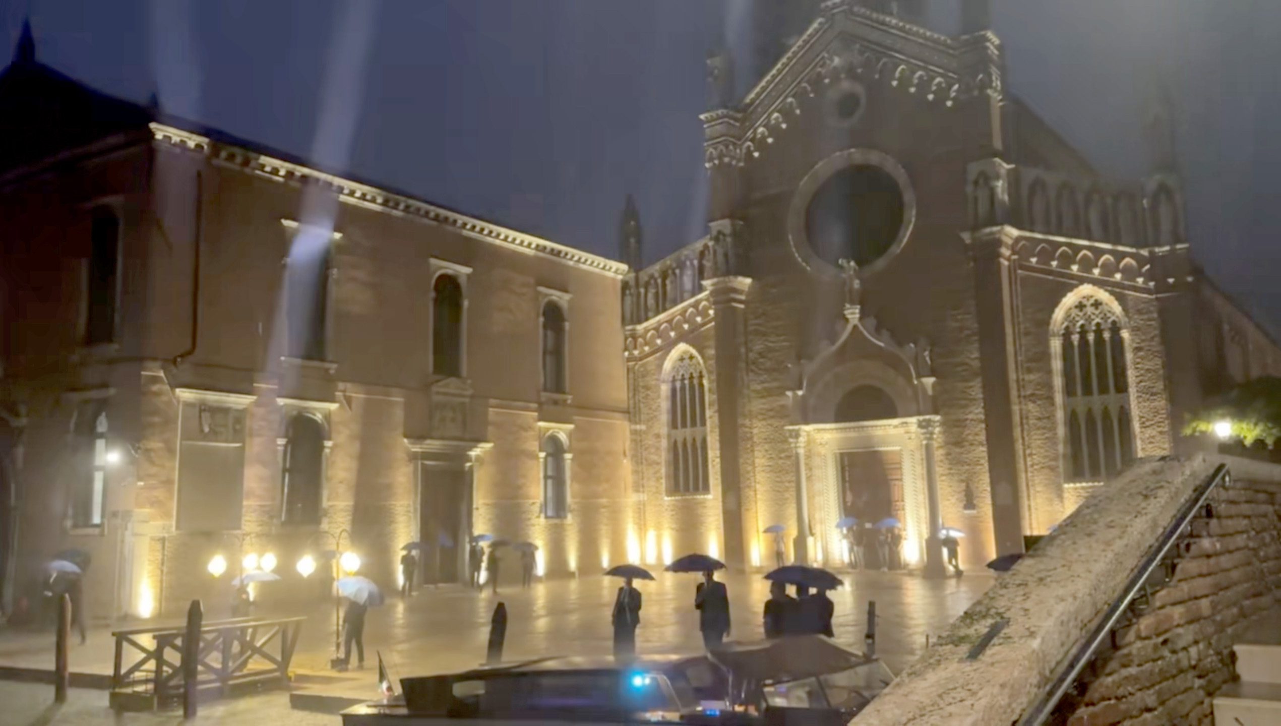 Rain storm during the evening party at the Campo della Madonna