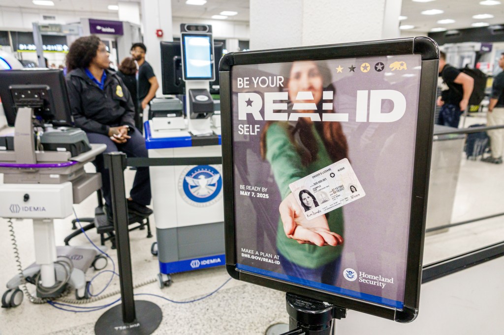 Miami, Florida, Miami International Airport, Homeland Security REAL ID message.