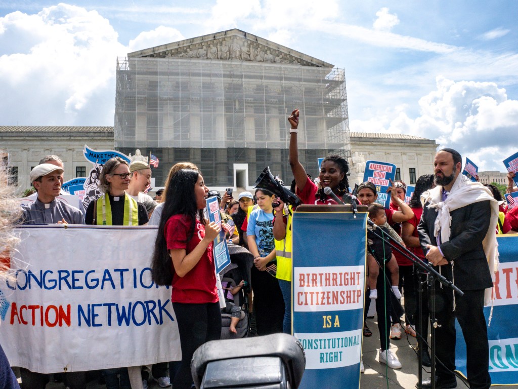 Rally at the Supreme Court supporting birthright citizenship.