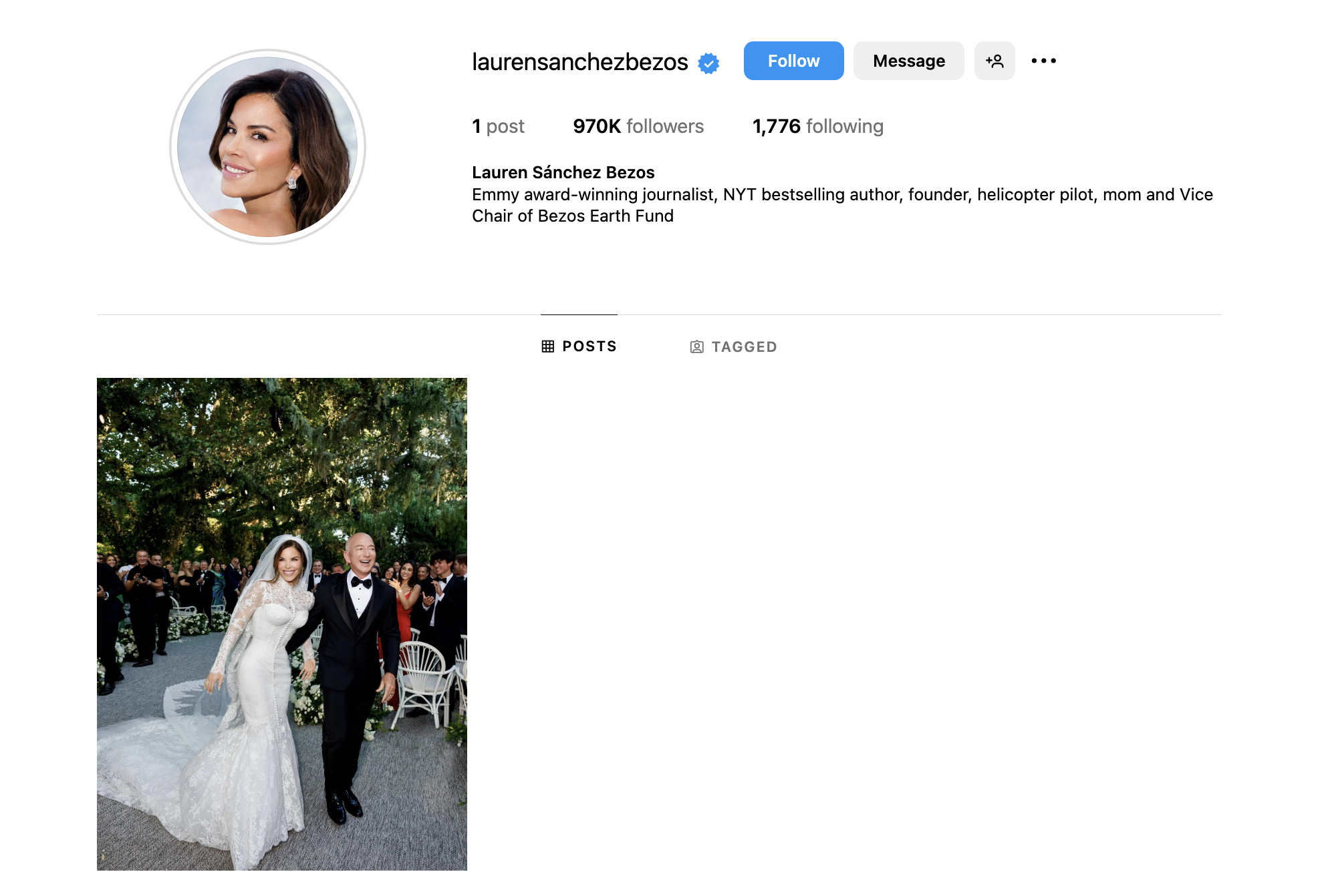 Lauren Sanchez Bezos Instagram account. 