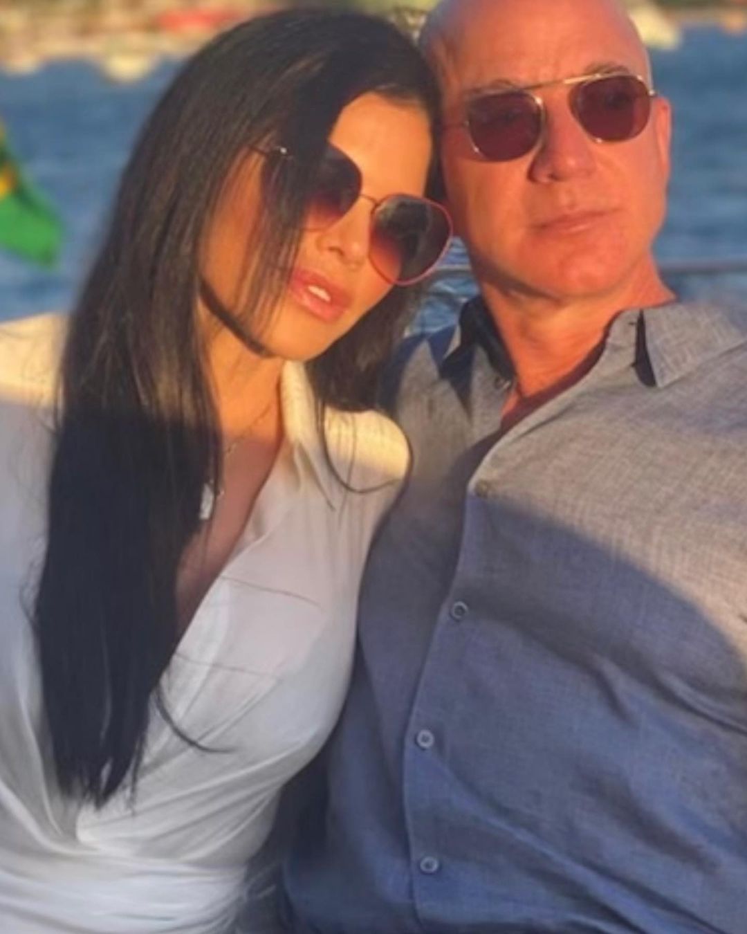 Jeff Bezos and Lauren Sanchez in a selfie. 
