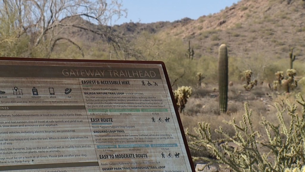 Gateway Trailhead sign at McDowell Sonoran Preserve.