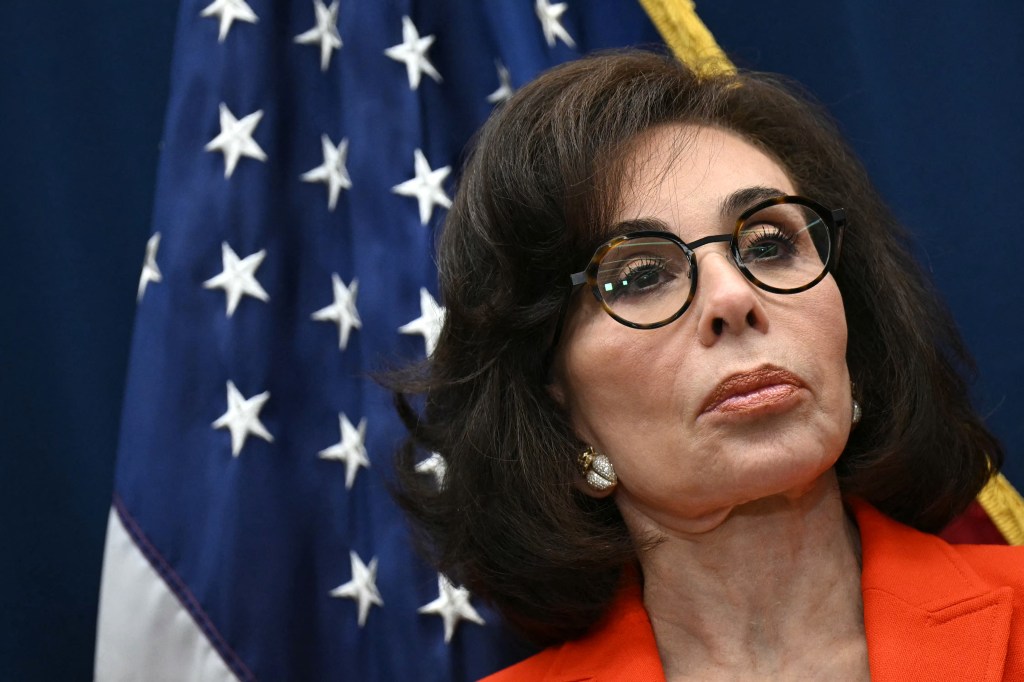 Jeanine Pirro at a press conference.
