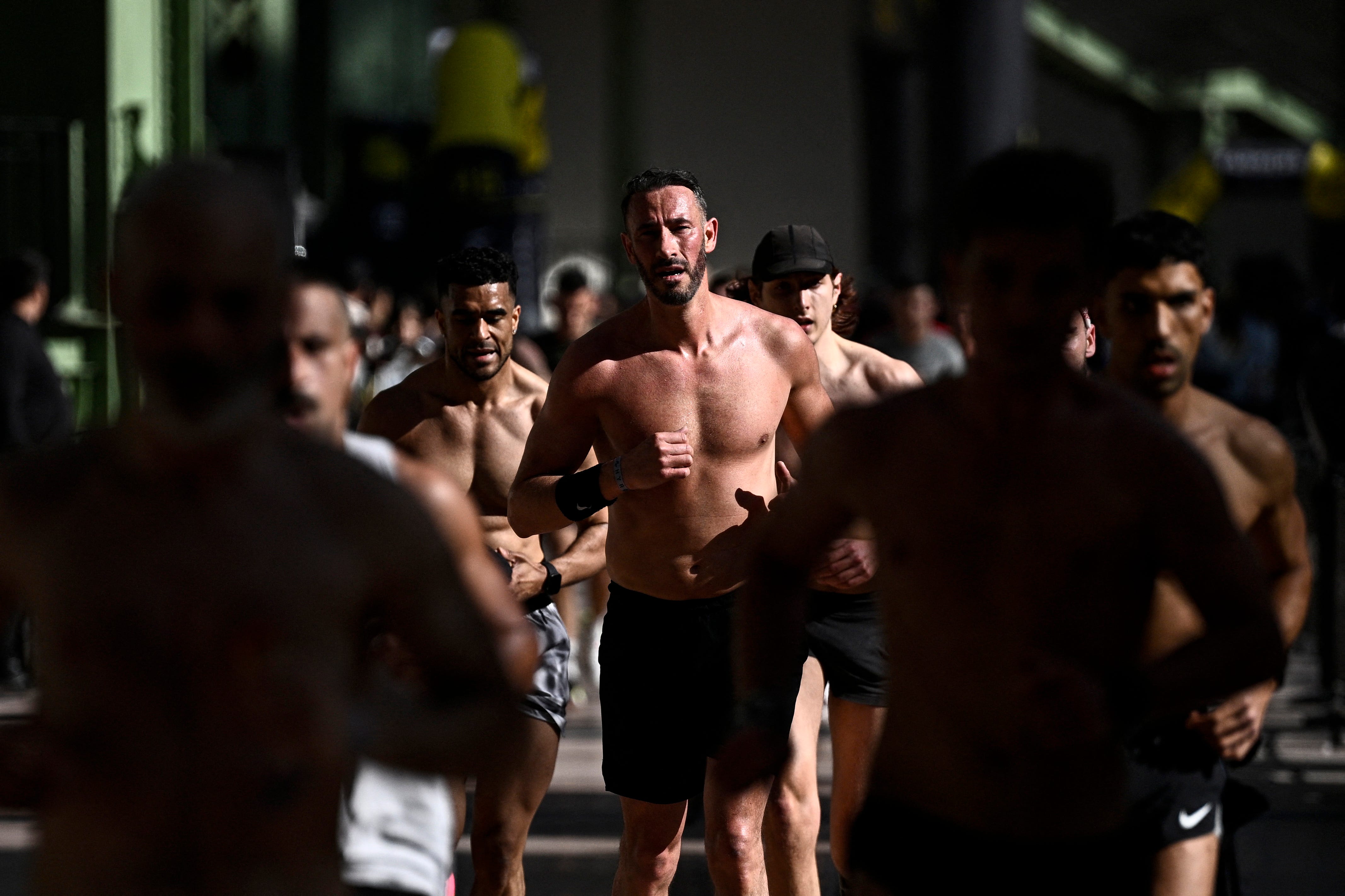 Hyrox participants run in Paris