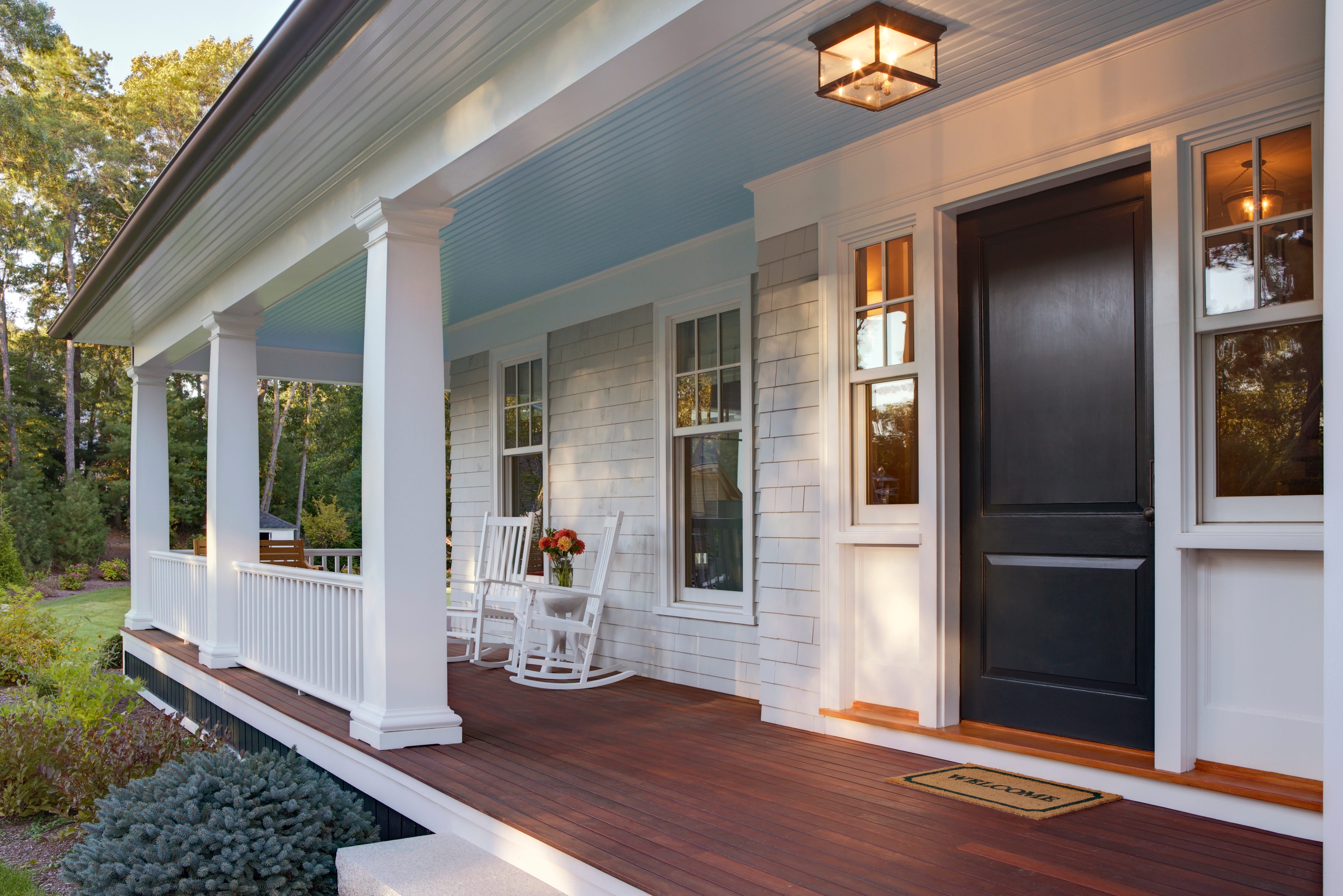 The porch of a home.