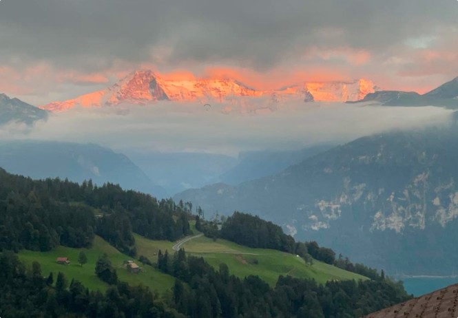 Image of the Jungfrau Massif, in Beatenberg, Switzerland