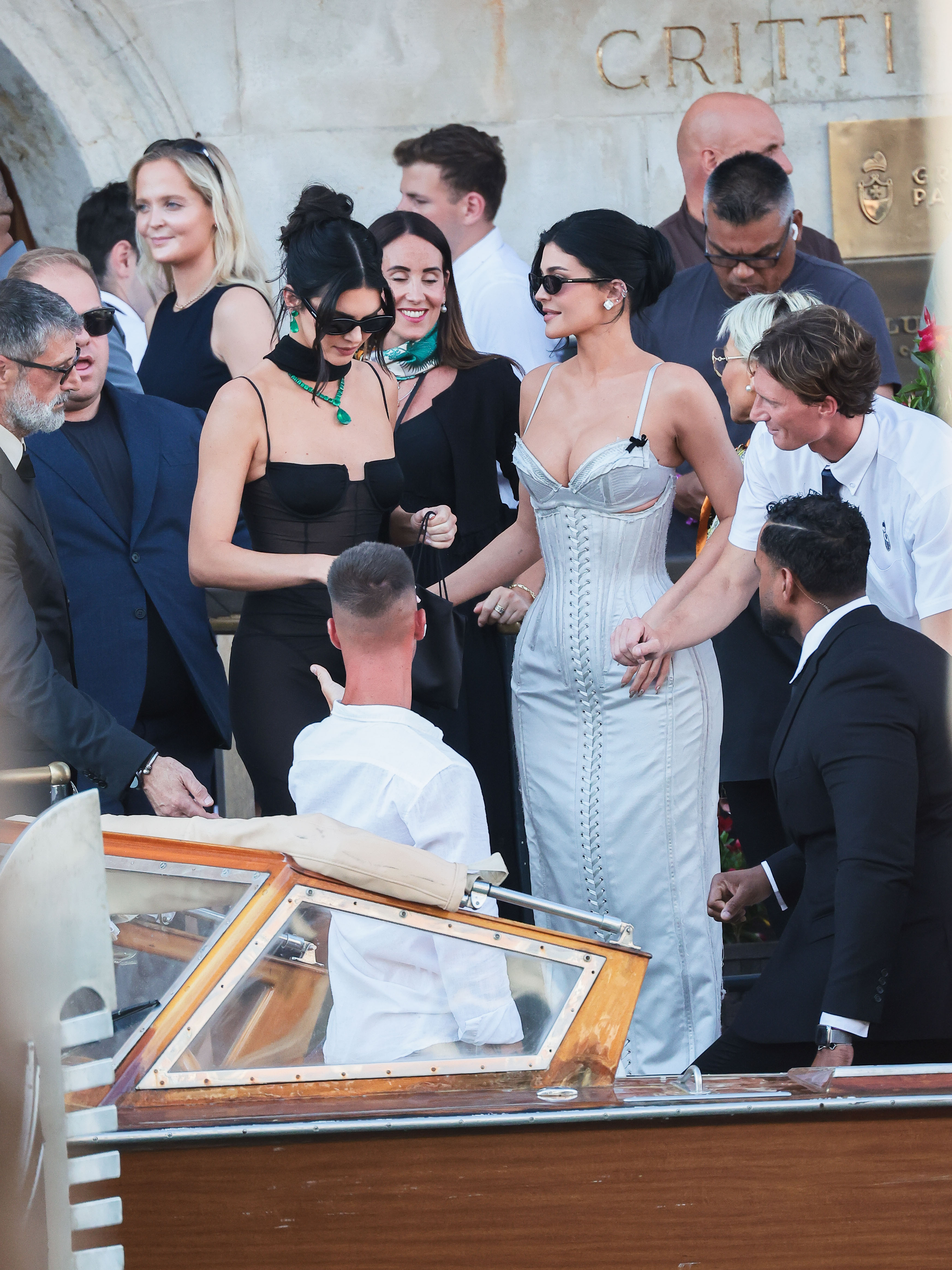 Kylie Jenner in Venice Friday on the way to Jeff Bezos' wedding to Lauren Sánchez. 