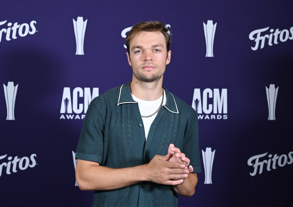 Conner Smith at Media Row ahead of the 59th Academy of Country Music Awards