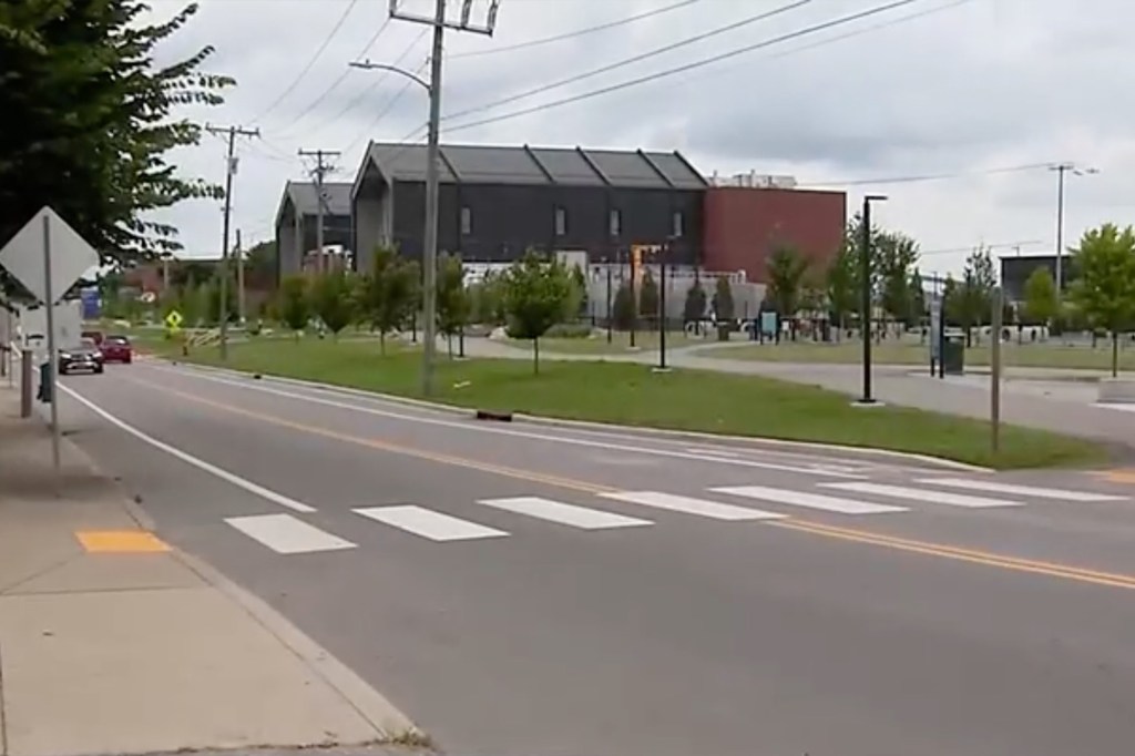 The scene where Smith allegedly hit the woman.