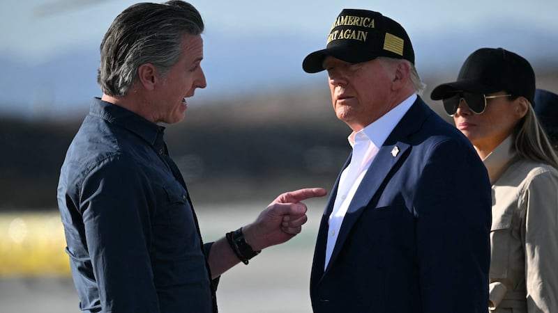 Donald Trump and Melania Trump and Gavin Newsom