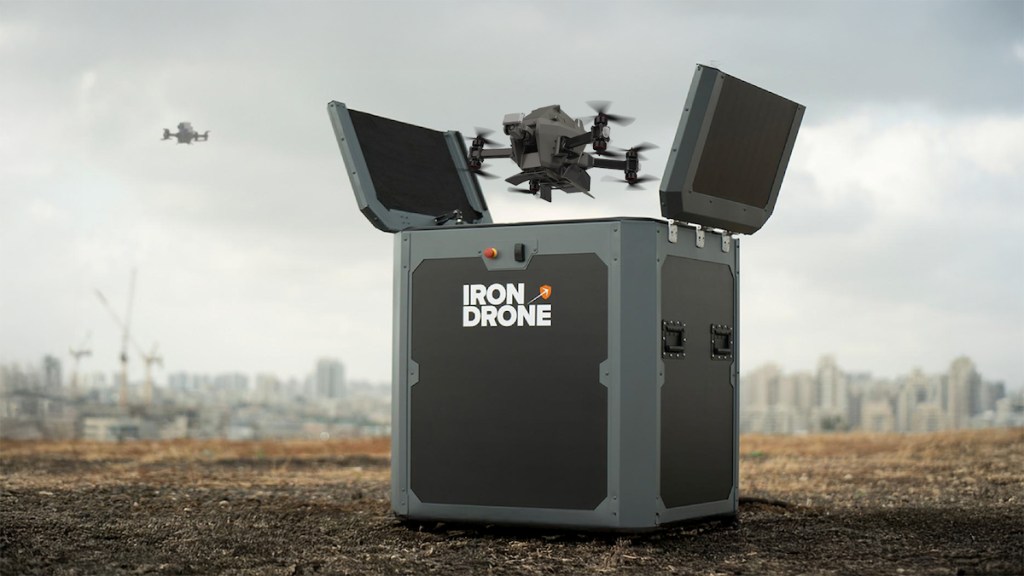 Iron Drone Raider system deploying a drone.