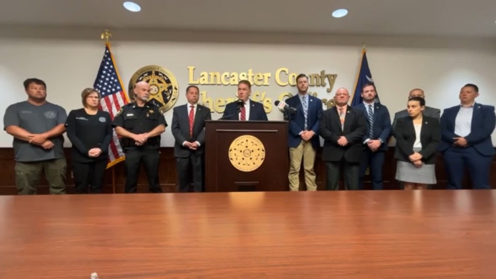 Lancaster officials announce the charges against the six illegal immigrants in the murder of Thompson.