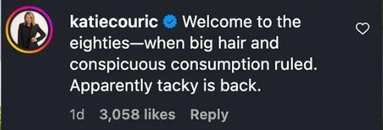 Katie Couric's IG comment