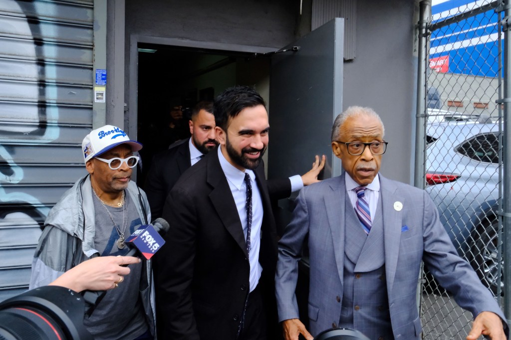 Mayoral candidate Zoham Mondani with Al Sharpton and Spike Lee.