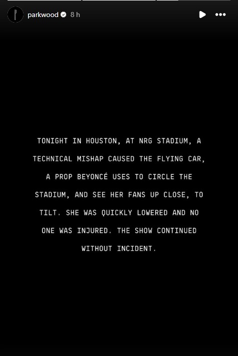 A message from parkwood entertainment