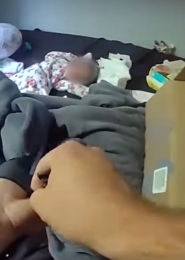 Officer discovering a dehydrated baby next to its deceased mother.