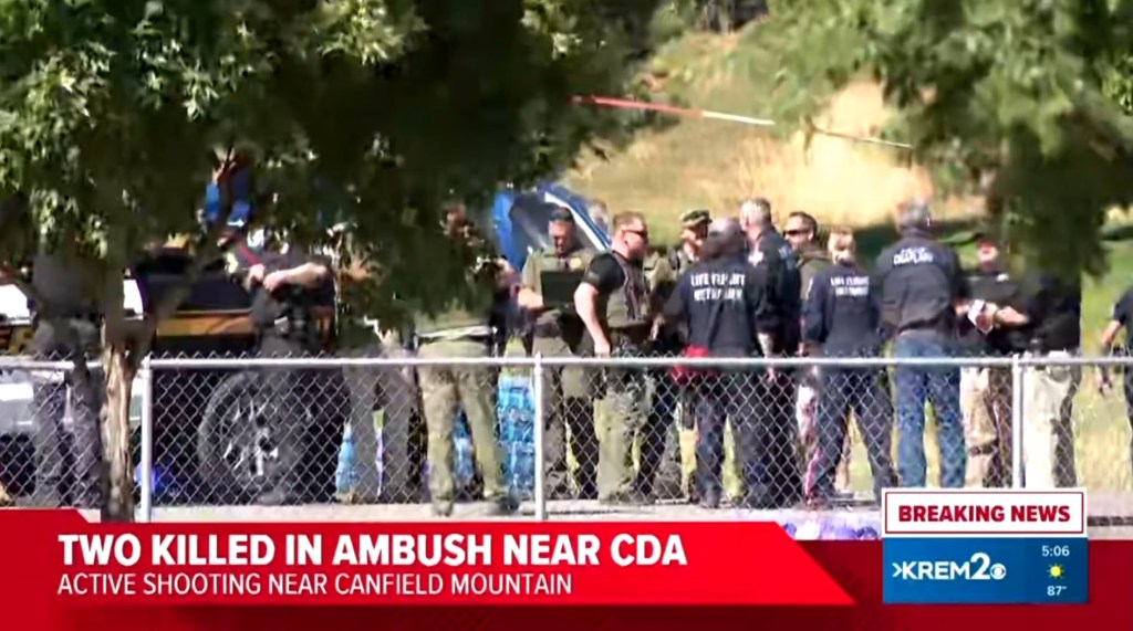 First responders at the scene of a shooting.