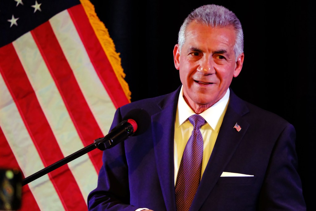 New Jersey Republican candidate Jack Ciattarelli delivers remarks after securing the GOP nomination for governor.