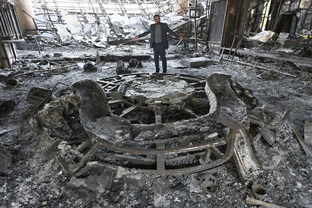 Photo taken on June 29, 2025, shows an Iranian state television studio in Tehran destroyed by an Israeli missile strike on June 16. 