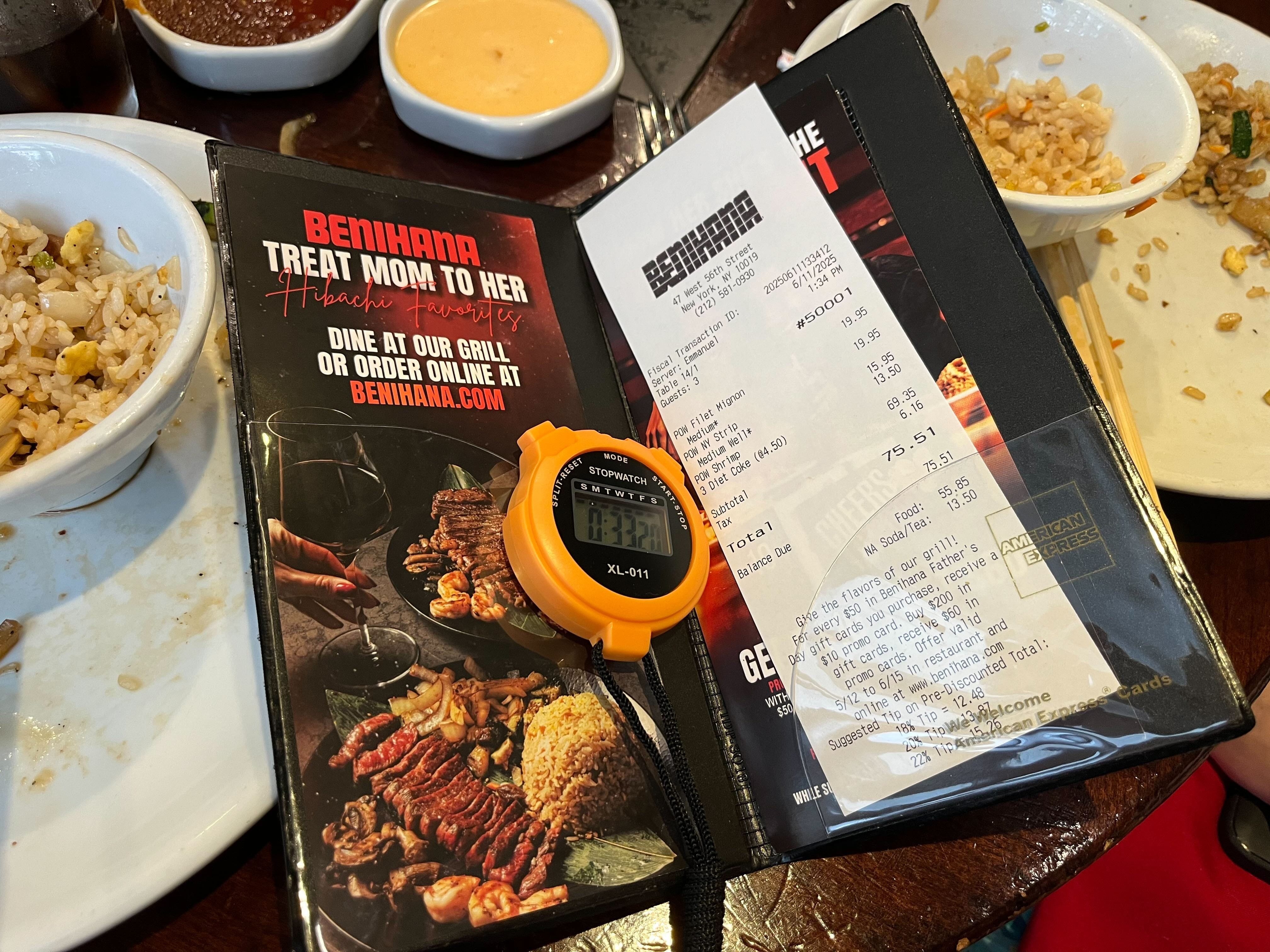 check at benihana