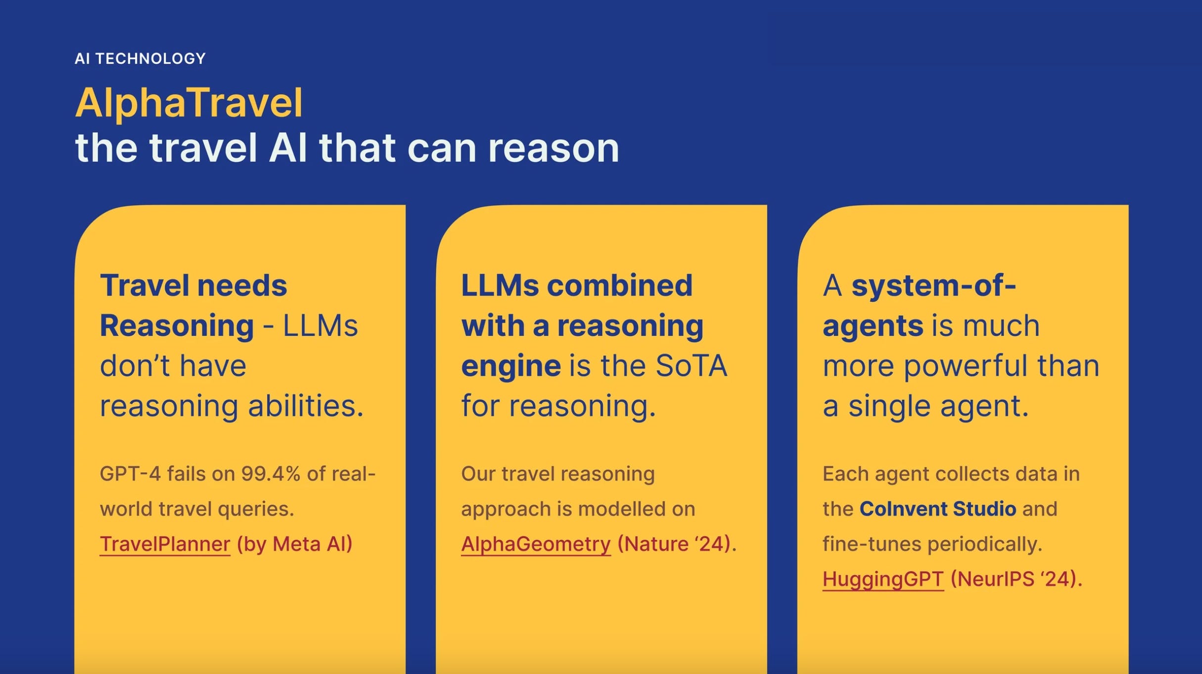 "AlphaTravel, the travel AI that can reason."