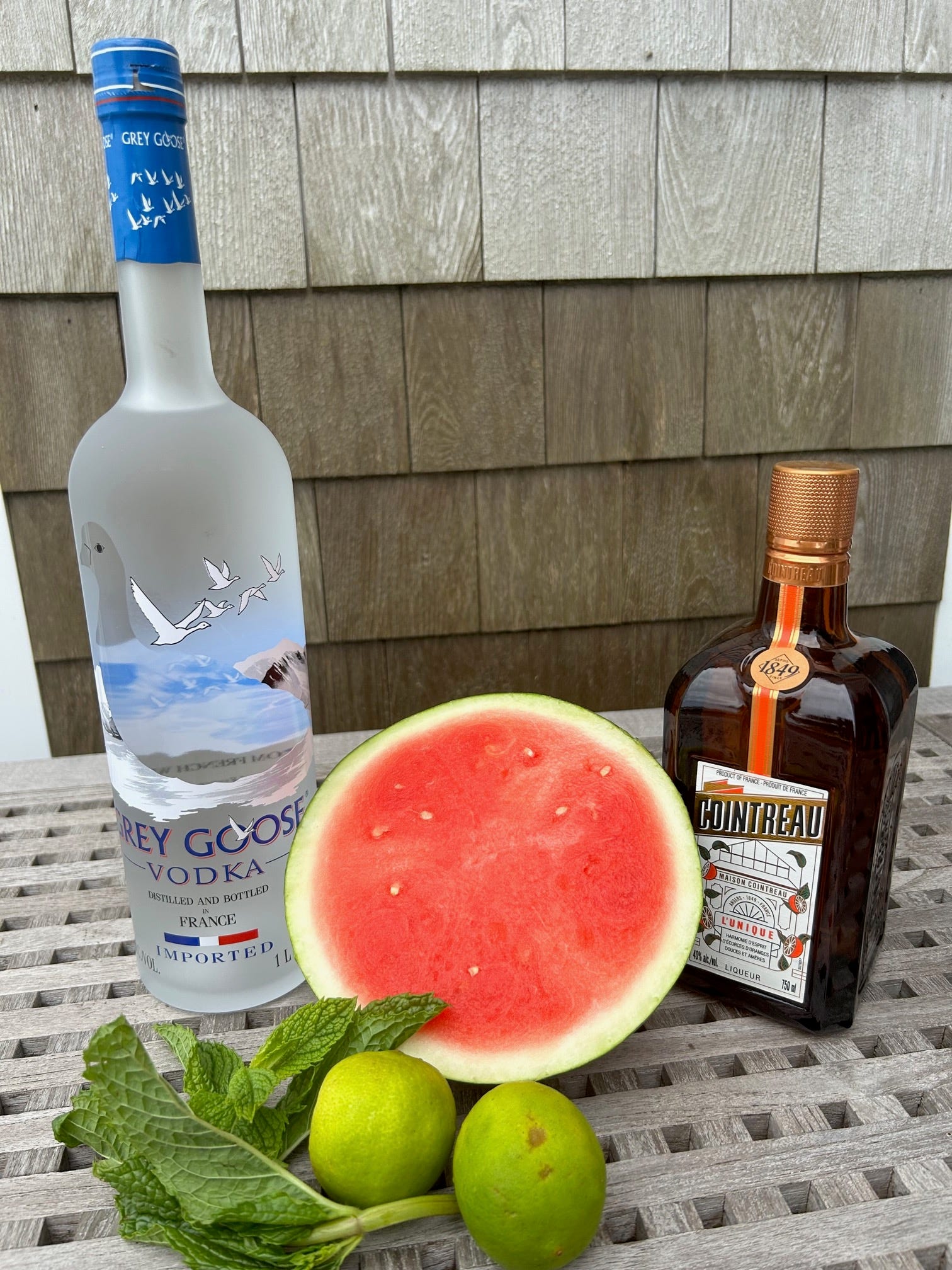 Ingredients for Ina Garten's watermelon cosmo