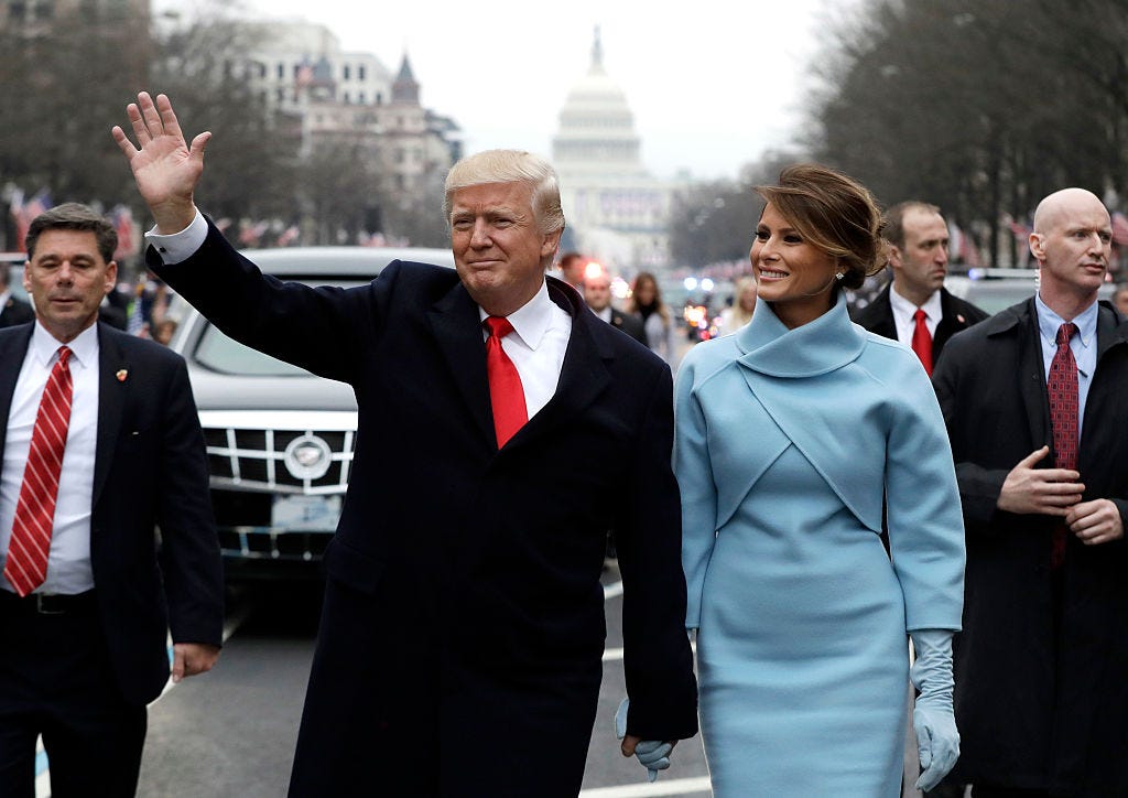 Donald Trump and Melania Trump at the 2017 inauguration.