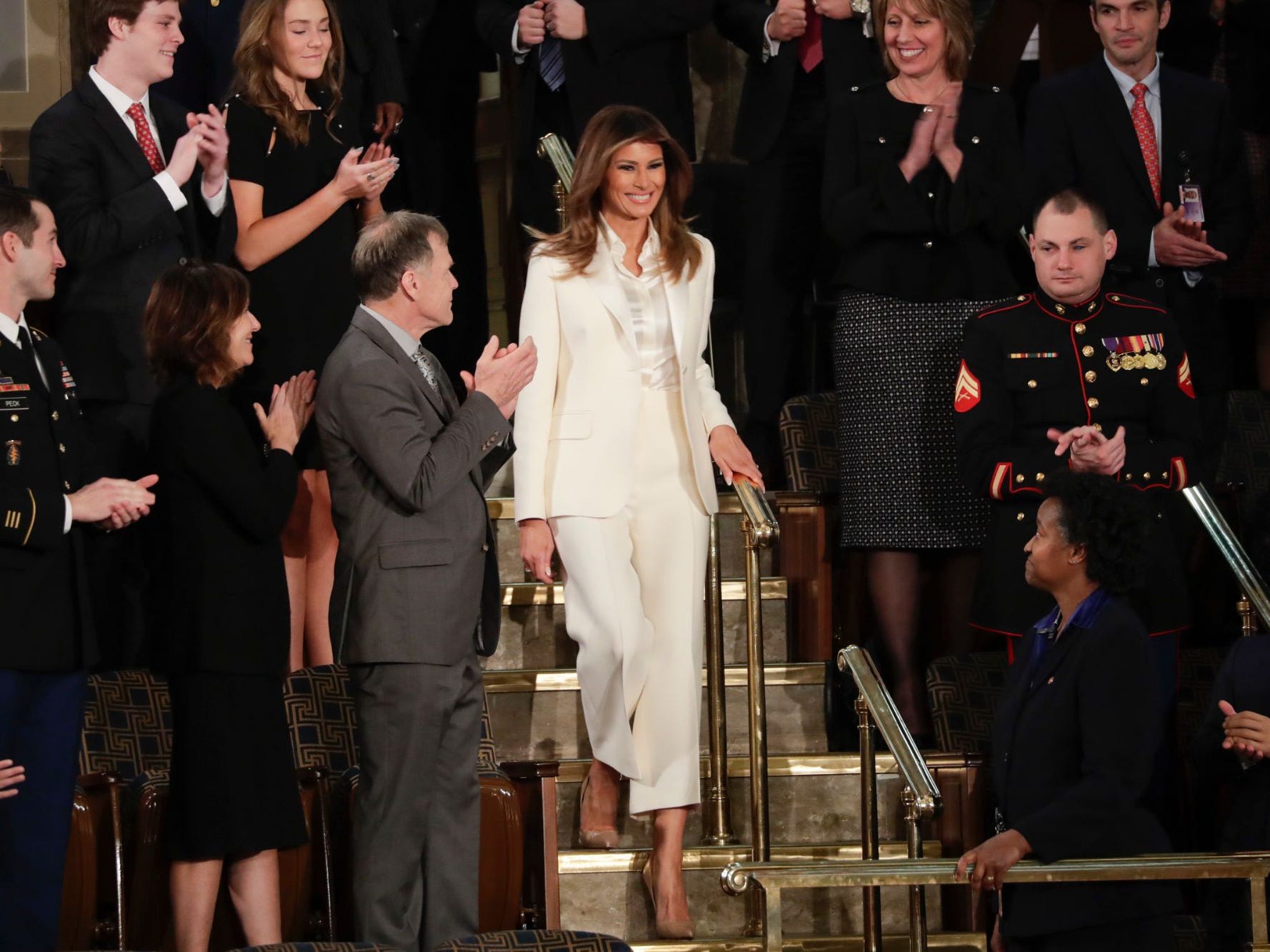 Melania Trump at the State of the Union address in 2018.