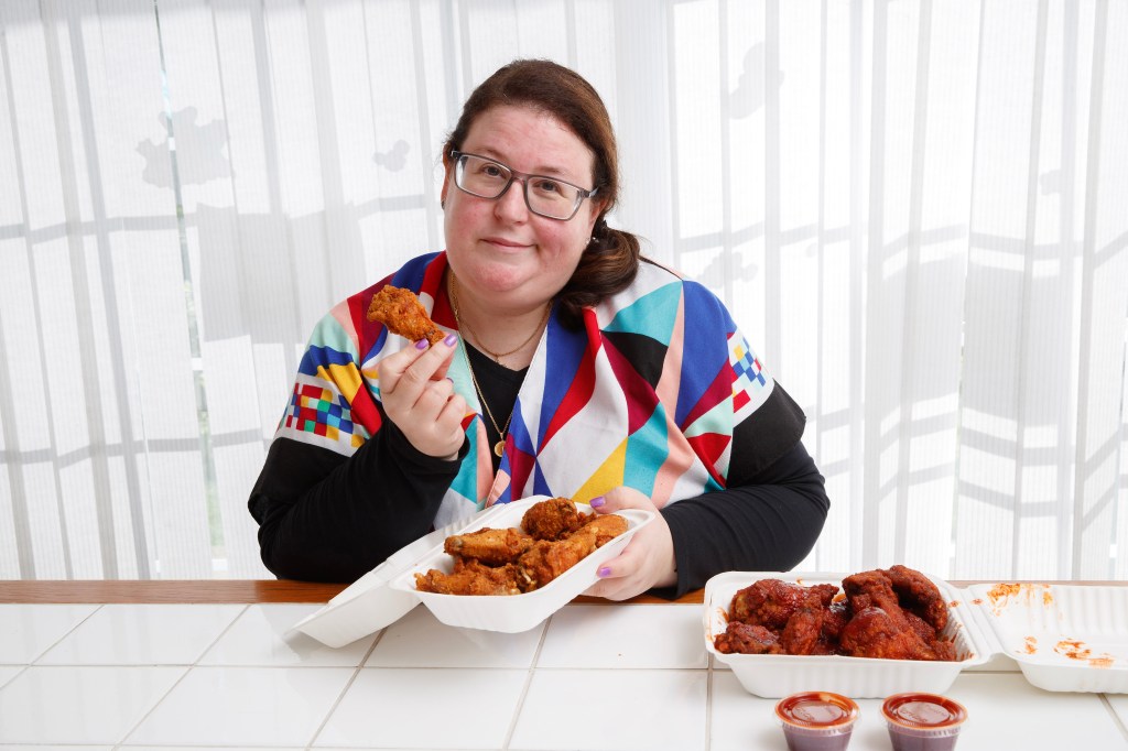 Jennifer Diana Allerot can only handle mild wings over the spicier variety.