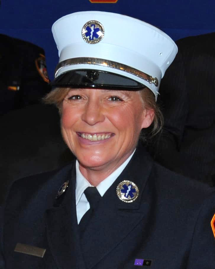 Portrait of FDNY EMS Lt. Alison Russo in uniform.