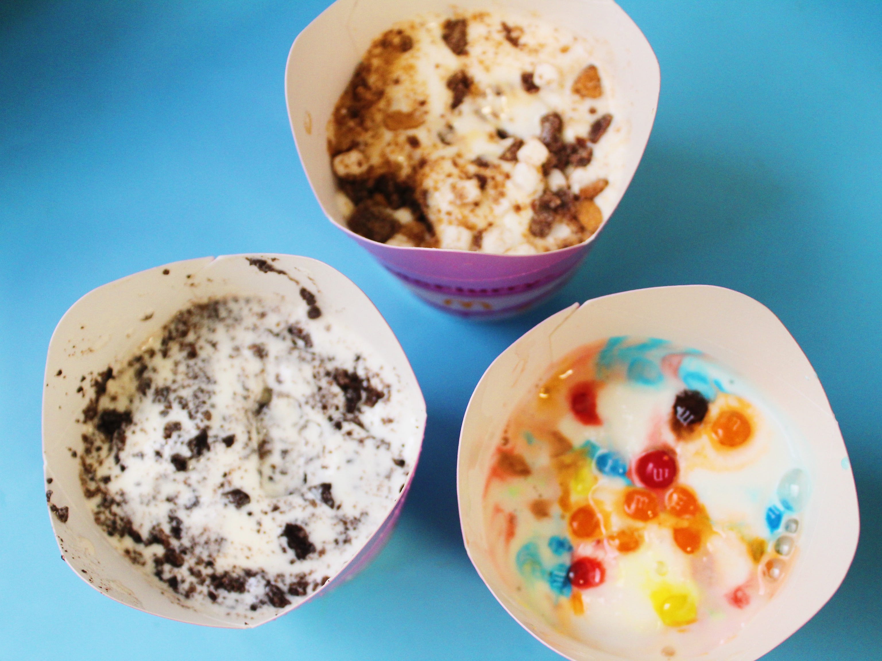 mcdonalds mcflurry on a blue background
