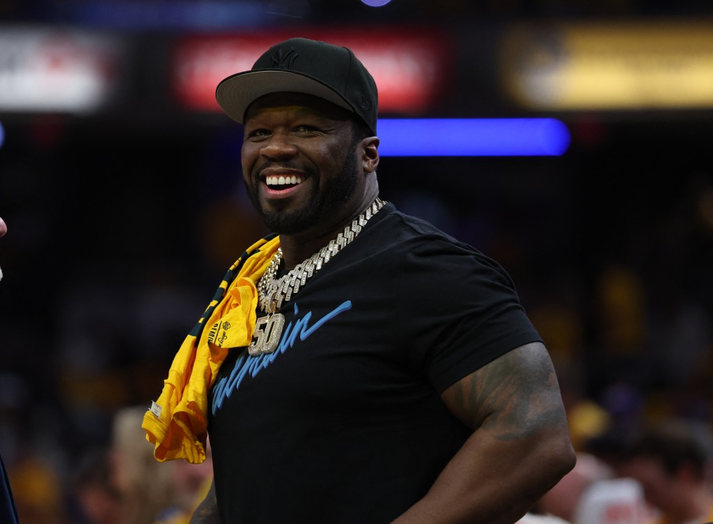 50 Cent at an NBA Playoffs game.