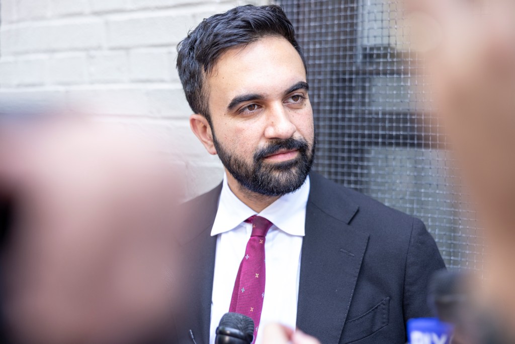 Zohran Mamdani, New York City mayoral candidate, being interviewed.