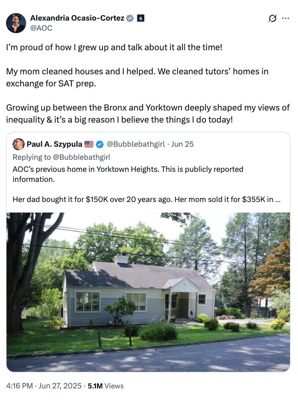 Photo of Alexandria Ocasio-Cortez's childhood home in Yorktown Heights.
