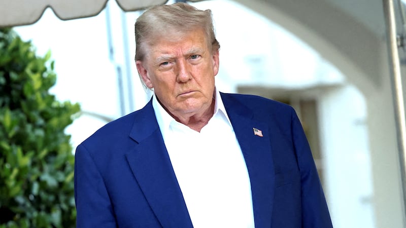 U.S. President Donald Trump walks to board Marine One to depart to attend the NATO Summit in The Hague, Netherlands, from the South Lawn at the White House in Washington, D.C., U.S., June 24, 2025.
