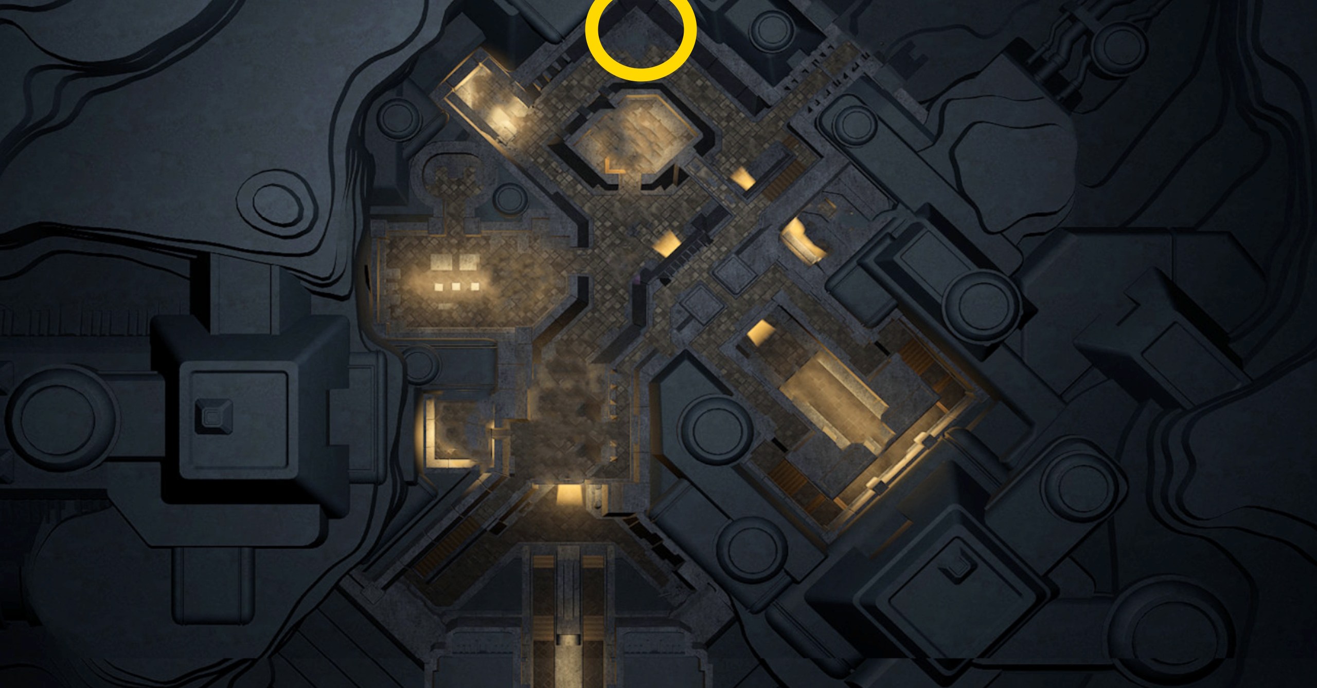 A map image showing where to find the Swordmaster advanced skill trainer in Dune: Awakening
