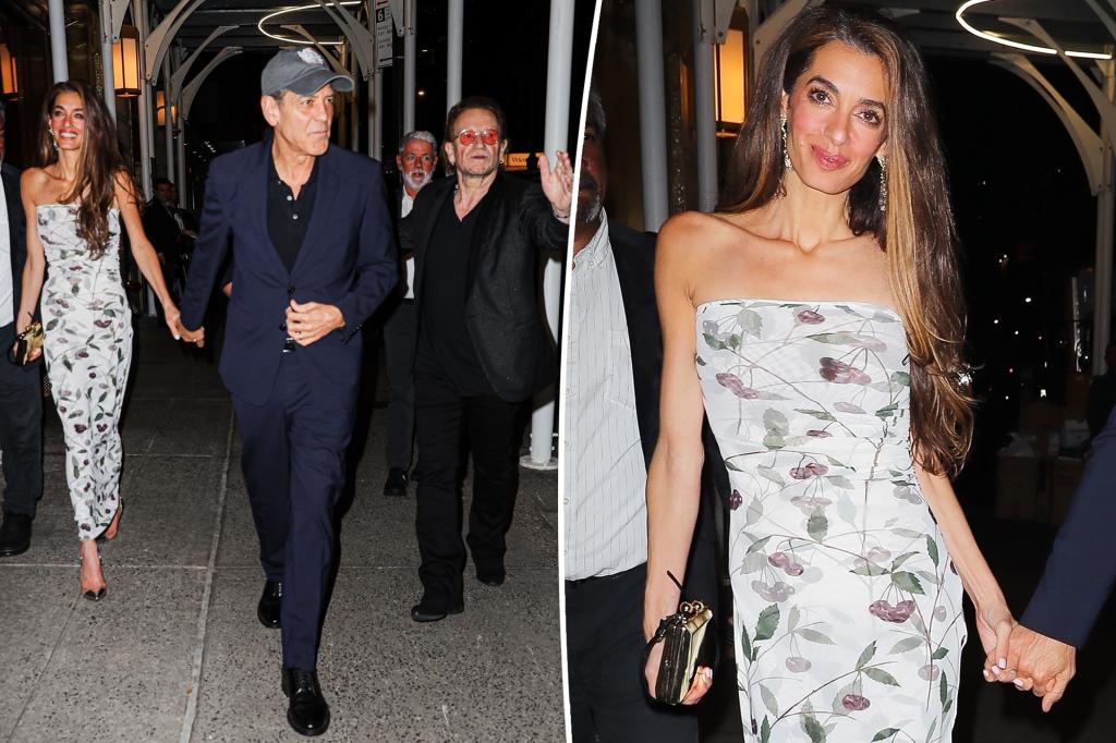 Amal Clooney wears the perfect summer dress for double date with George and Bono
