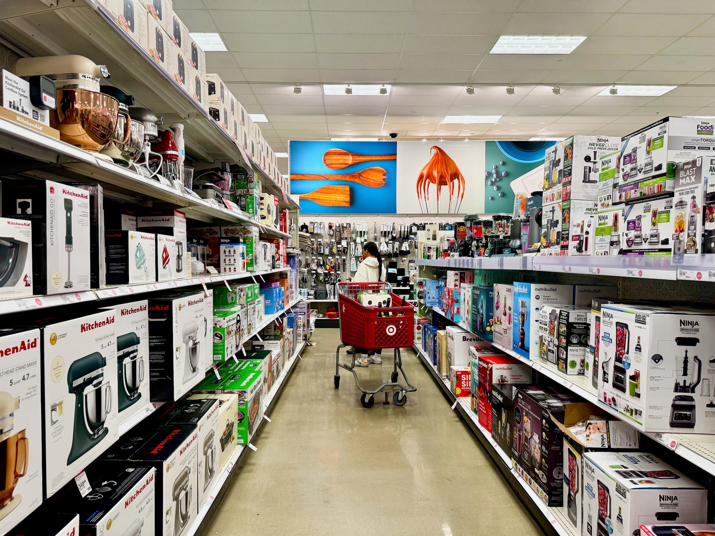 A shopper looks at kitchen appliances in a Target in Wisconsin.