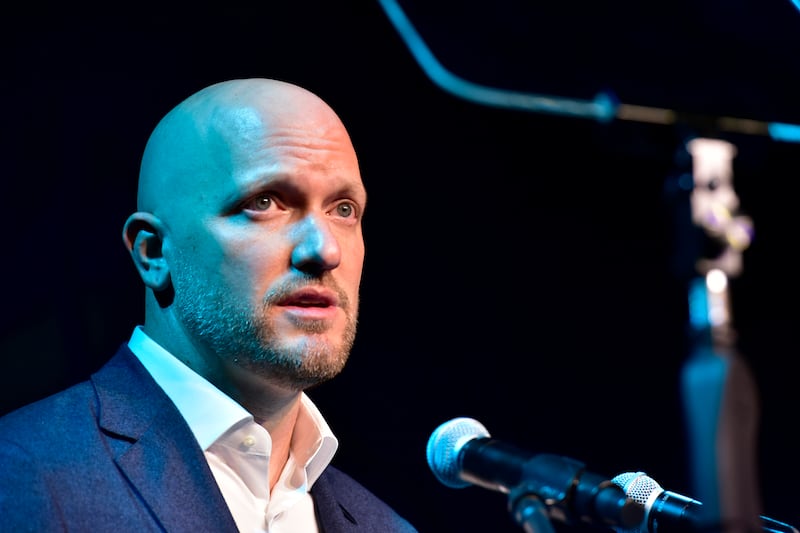 Iraq War veteran Paul Rieckhoff speaks onstage at a gala event in New York City in 2018.