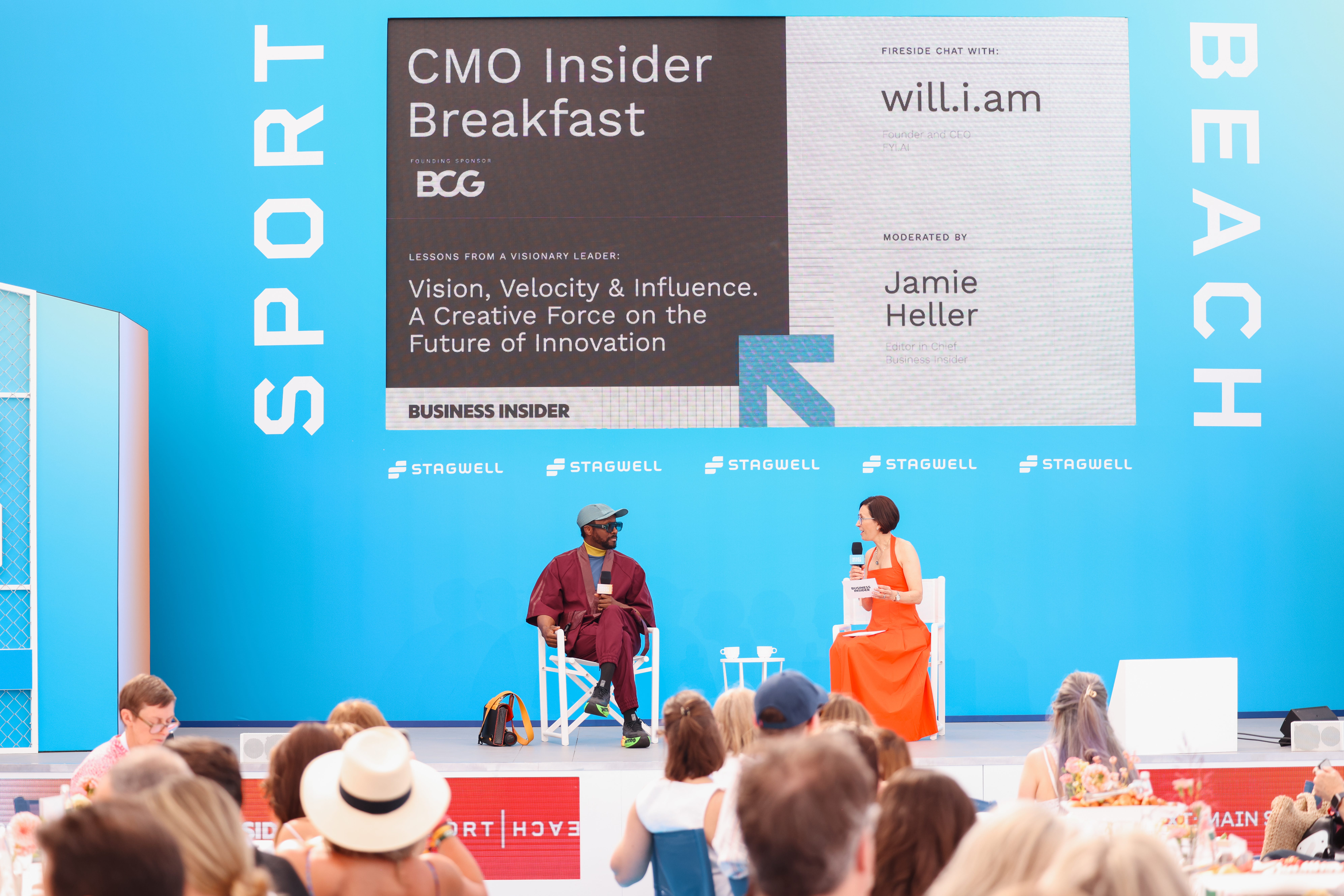 will.i.am and Jamie Heller speaking at the CMO Insider breakfast at Cannes Lions 2025
