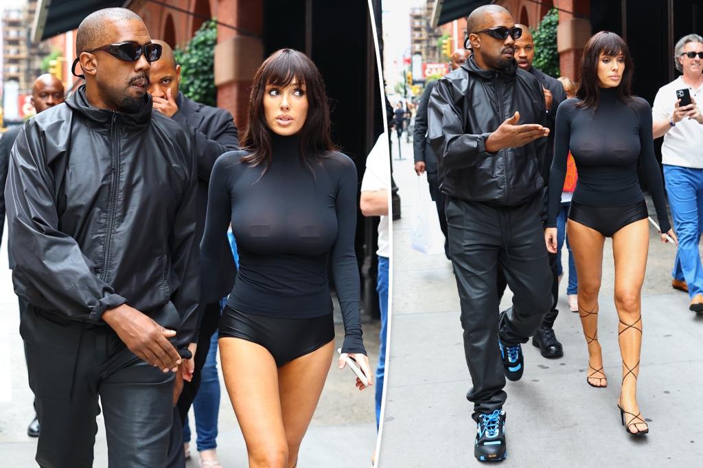 Bianca Censori dares to bare in sheer black top and tiny shorts on NYC outing with Kanye West