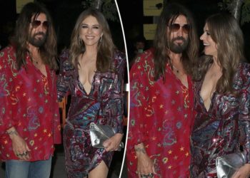 Billy Ray Cyrus and girlfriend Elizabeth Hurley have romantic date night in London to support Miley’s new film