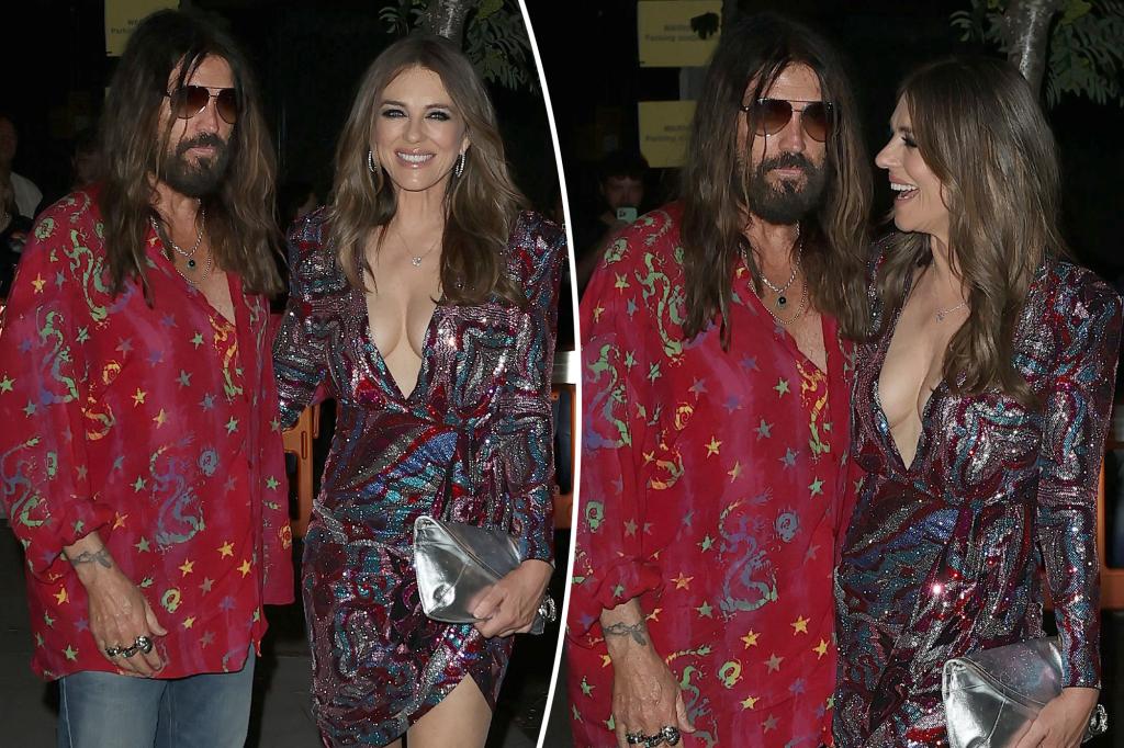 Billy Ray Cyrus and girlfriend Elizabeth Hurley have romantic date night in London to support Miley’s new film