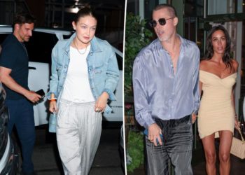 Brad Pitt, Ines de Ramon and Gigi Hadid, Bradley Cooper go on casual double date at NYC steakhouse