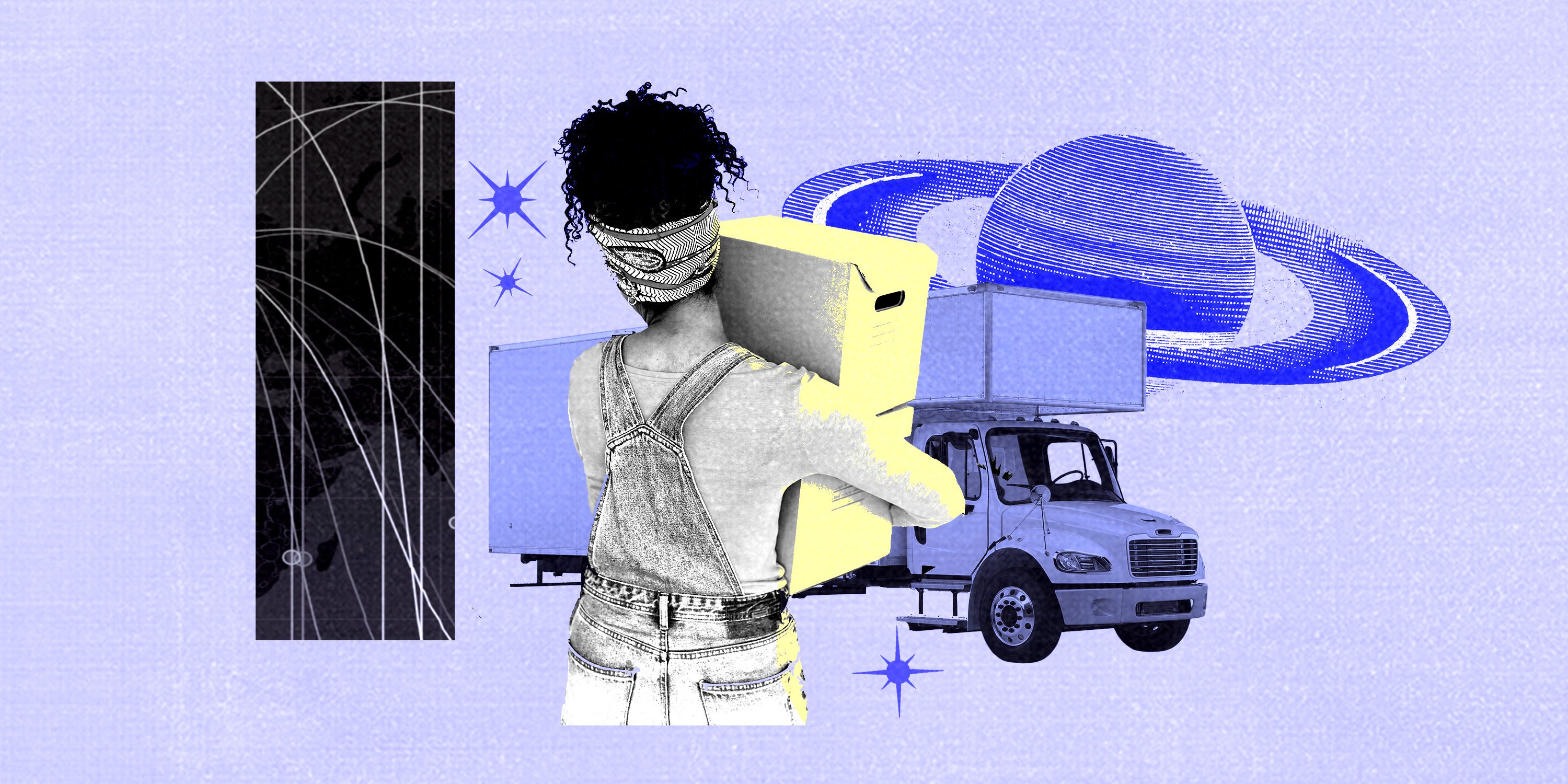 Woman with a moving box.