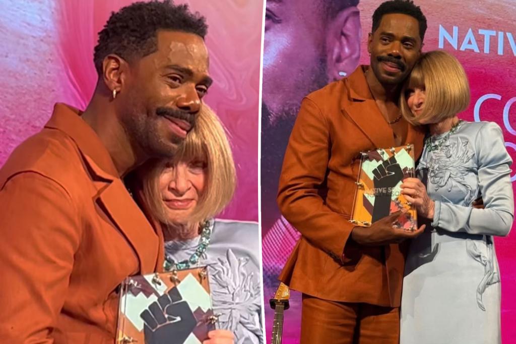 Colman Domingo brought to tears after Anna Wintour presents him with Native Son Award